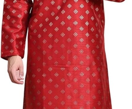 SKAVIJ Men’s Art Silk Kurta Pajama Set | Perfect Outfit for Diwali, Wedding & Festive Celebrations