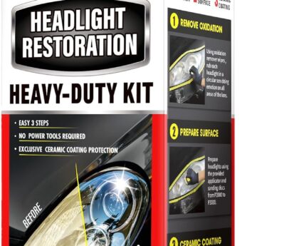 Headlight Restoration Kit-Headlight Cleaner Removing The Heavy-Duty Yellowing, Clouding and Stains, Even Buffs Out Unsightly Hairline Scratches,No Power Tools Needed