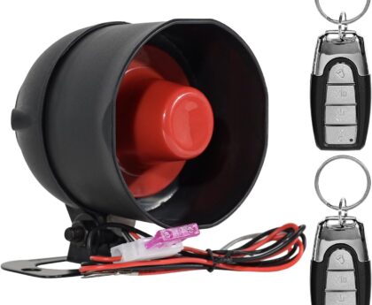 WHALETAIL Universal 12V 20W Car Security Horn Vehicle Alarm Security Protection System, Auto Car Alarm Device, Sensitivity Anti Theft Car Alarm System, Loud Horn Car Alarm System with 2 Remote 6 Tone