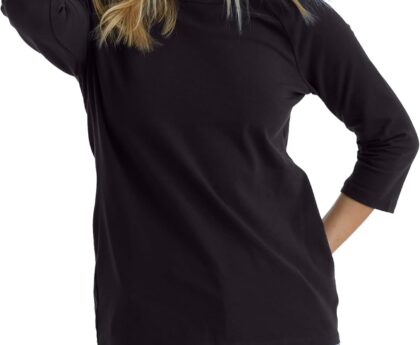 Hanes Women’s Raglan Sleeve Stretch Cotton Crewneck Tee