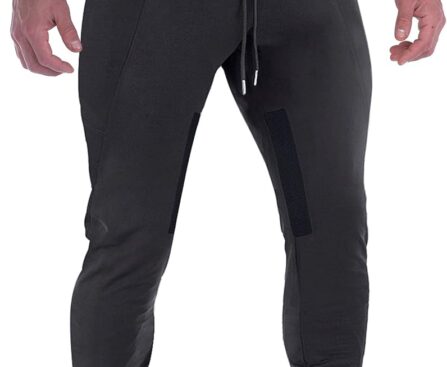 FIRSTGYM Mens Joggers Sweatpants Slim Fit Workout Training Thigh Mesh Gym Jogger Pants with Zipper Pockets