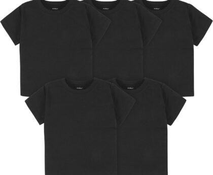 Gerber Unisex-Baby Toddler 5-Pack Solid Short Sleeve T-Shirts Jersey 160 GSM