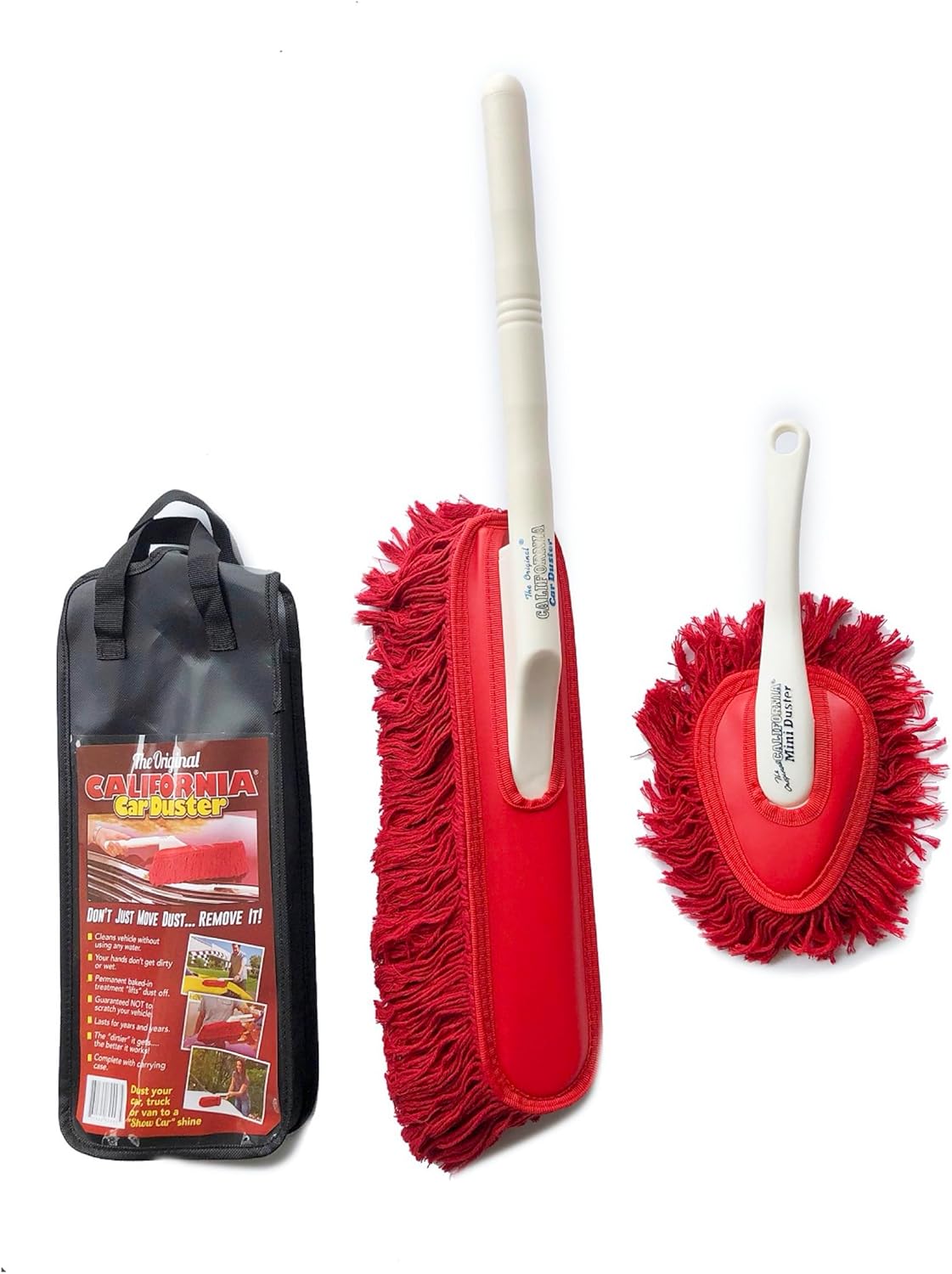 The Original California Car Duster Detailing Kit with Plastic Handle, Model Number: 62445 , Red