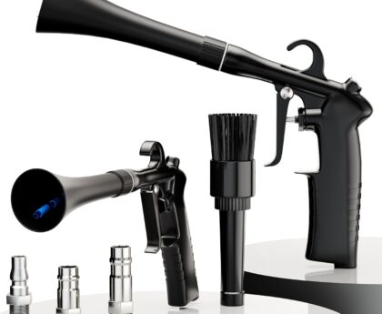 ESOW Car Cleaning Gun Detailing Dryer Air Compressor Blow Gun, Essential Car Detailing Kit and Supplies, High Pressure Air Blaster, Car Detailing Tools for Quick and Effective Dirt Removal, Black