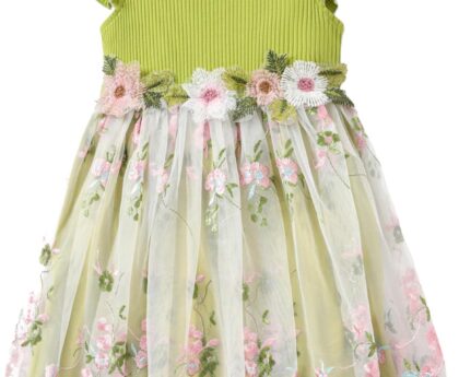 PATPAT Girl’s Tulle Dress Tutu Party Birthday Poster Formal Fancy Flower Princess Dresses