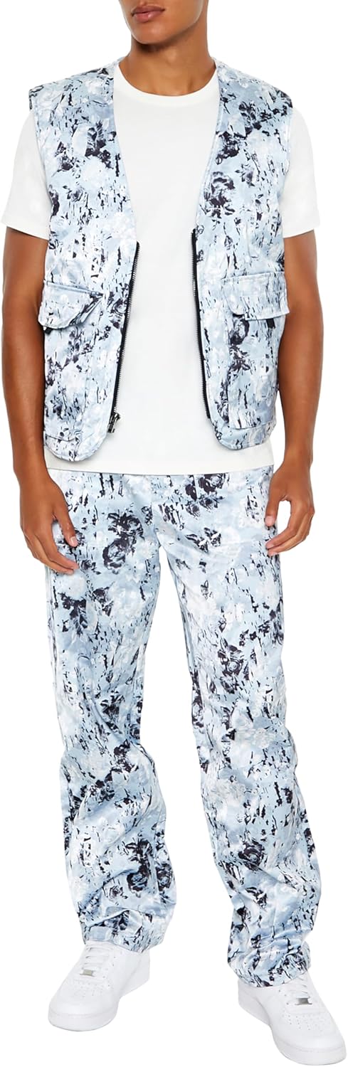 Forever 21 Mens Abstract Print Mid-Rise Joggers