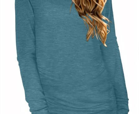 CHICGAL Women Long Sleeve Shirts Casual Dressy Crew Neck Soft Basic Tee Loose Fit Tunic Tops