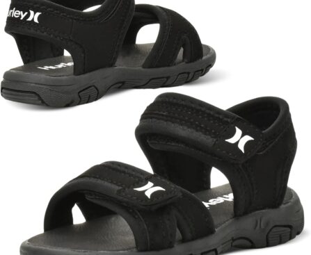 Hurley Loni Toddler Water Shoes, Beach Essentials, Girls and Boys Open Toe Sandals, Lightweight, Breathable and Two Adjustable Straps