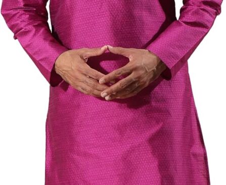 Filori Studio – Men’s Authentic Woven Design Long Kurta with Zari Embroidery (Kurta Only)