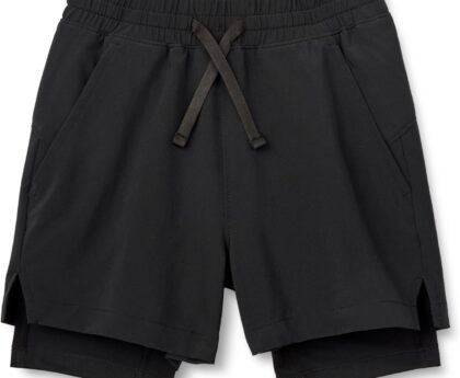 Amazon Essentials Boys’ Active Performance Stretch Woven Athletic Training Shorts with Liner