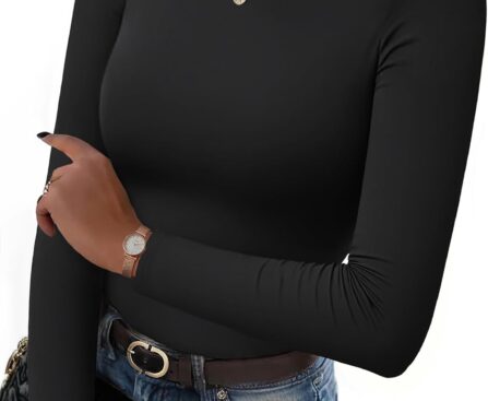 Zeagoo Women Long Sleeve T Shirts Crewneck Slim Fit Tops Going Out Fall Fashion Basic Tee