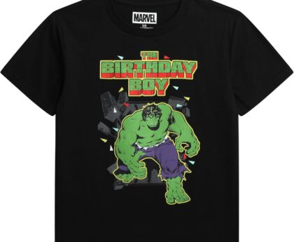 Marvel Birthday Boy Shirt – Spiderman Spidey and Friends Hulk Short Sleeve Graphic Tees Boys Birthday Shirt (Sizes: 3T-7)