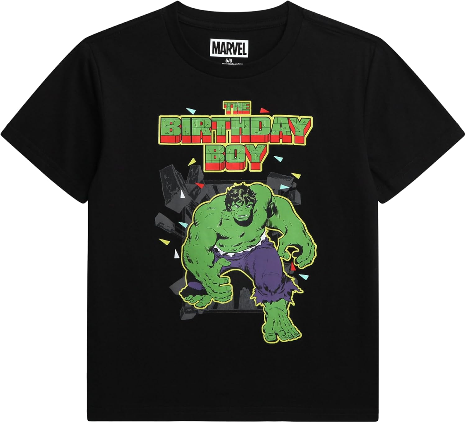 Marvel Birthday Boy Shirt – Spiderman Spidey and Friends Hulk Short Sleeve Graphic Tees Boys Birthday Shirt (Sizes: 3T-7)