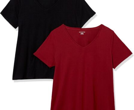 Amazon Essentials Women’s Classic-Fit Short-Sleeve V-Neck T-Shirt – Discontinued Colors, Multipacks