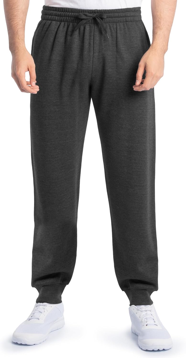 Fruit of The Loom Eversoft Fleece Joggers with Pockets, Relaxed Fit, Moisture Wicking, Breathable, Tapered Sweatpants