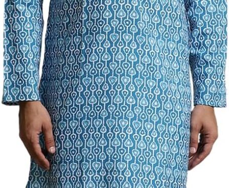 Sojanya (Since 1958 Men’S Cotton Print Kurta & Churidar Pyjama Set