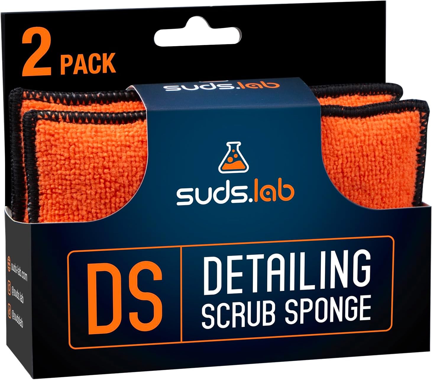 Suds Lab DS Microfiber Detailing Scrub Pad 2 Pack – Car Interior Cleaning & Detailing Microfiber Scrub Pads – Safe On Leather, Vinyl, Plastic, Etc.