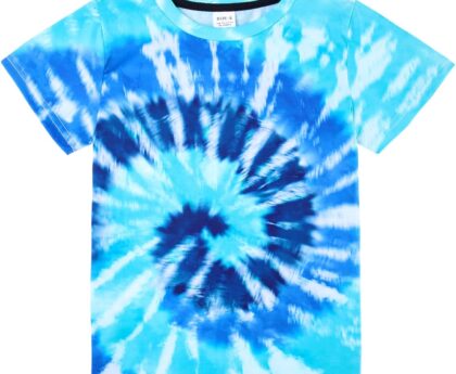 Boys Tie Dye Shirt Size 4-14 Hippies Senior Rainbow Tees T Shirts for Kids