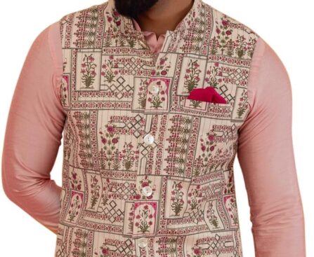 KISAH Mens Nehru Jacket – Stylish Modi Jacket – Traditional Indian Ethnic Wear for Men – Ideal for Weddings & Celebrations