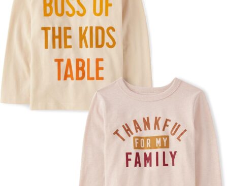 The Children’s Place Unisex-Baby and Toddler All Holidays,Birthdays Long Sleeve Graphic T-Shirts,2 Pack