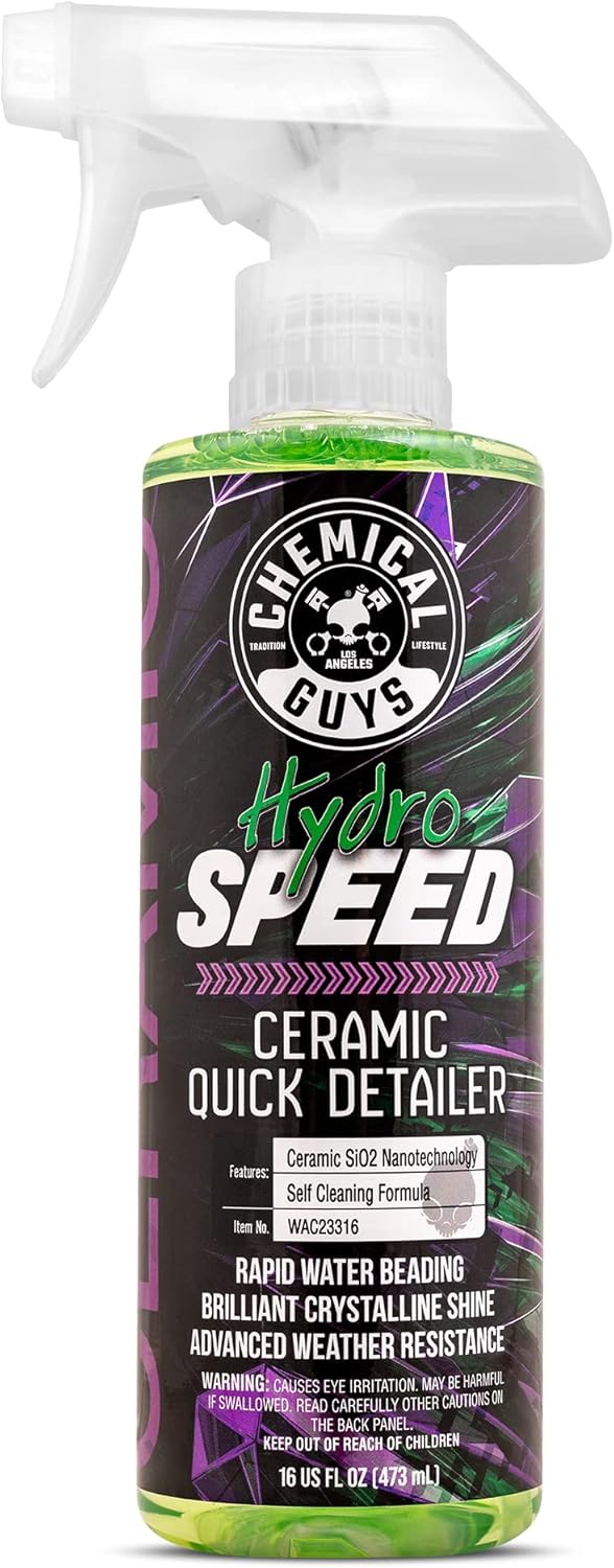Chemical Guys HydroSpeed Ceramic Quick Detailer Spray – SiO2 Shine Car Detailer Spray for Cars, Trucks, SUVs, Motorcycles and RVs, Boosts Gloss, Hydrophobic Protection and Slickness, 16 oz