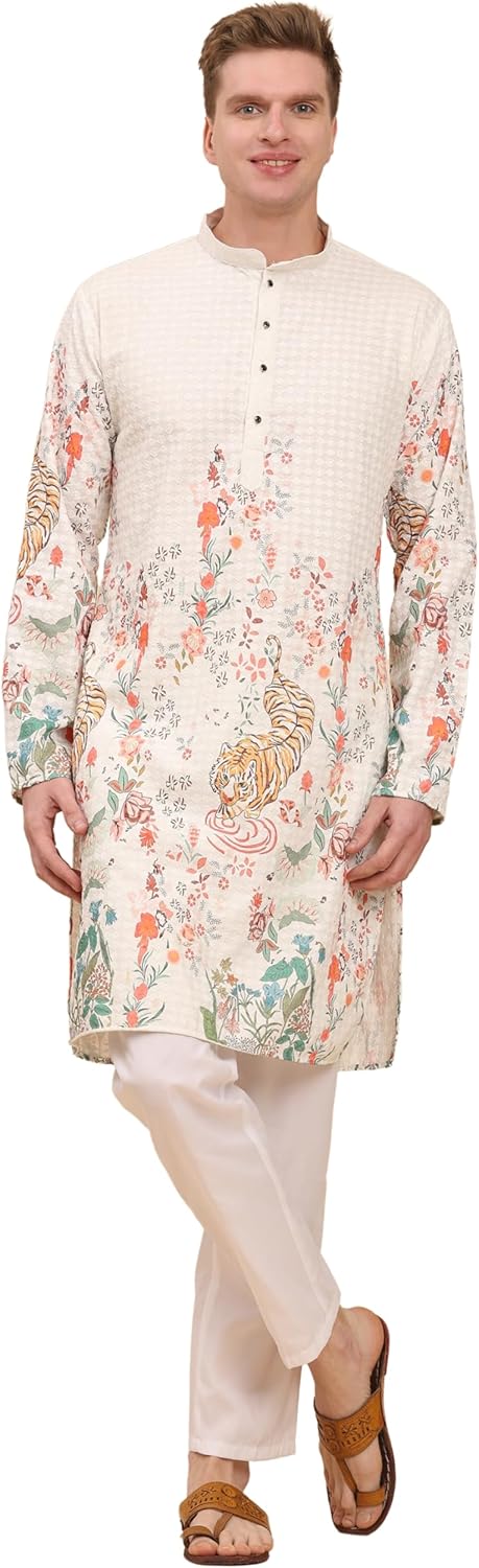 Pro-Ethic Style Developer Mens Indian Traditional Cotton Kurta Sets, Men Kurta Set Indian Wedding Dress (A-125)