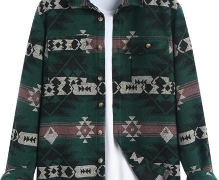 ZAFUL Mens Plaid Shirt,Long Sleeves,Classic Flannel Shirt Button Down Shirt Jacket Tops