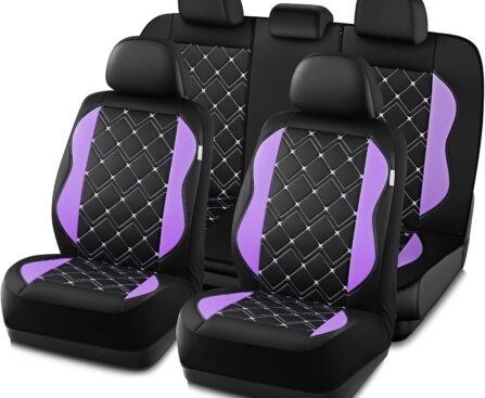 Road Comforts Seat Covers, Premium Leather Car Seat Covers Full Set for Women Girls,Airbag Compatible, Automotive Seat Covers Universal Fit Most Cars,Vans,Truck,SUV