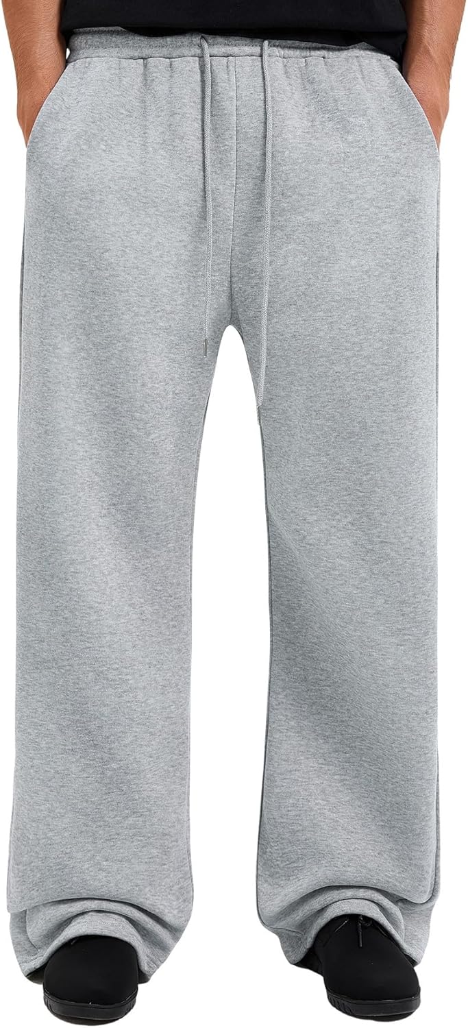 Men’s Sweatpants Joggers Baggy Wide Leg Lounge Pants with Pockets Casual Athletic Sweats