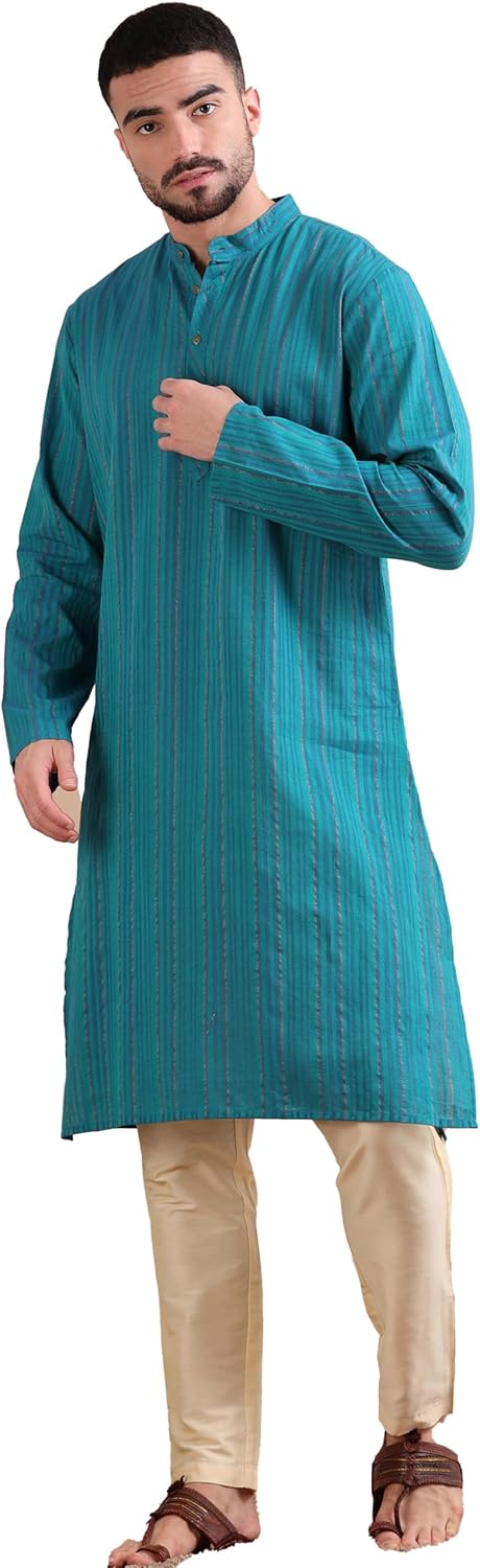 Filori Studio – Men’s Pure Cotton Woven Long Kurta (Kurta Only)