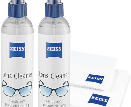 ZEISS Lens Care Pack – 2x 8oz Streak-Free Lens Spray and Microfiber Cloths for Eyeglasses and Optics