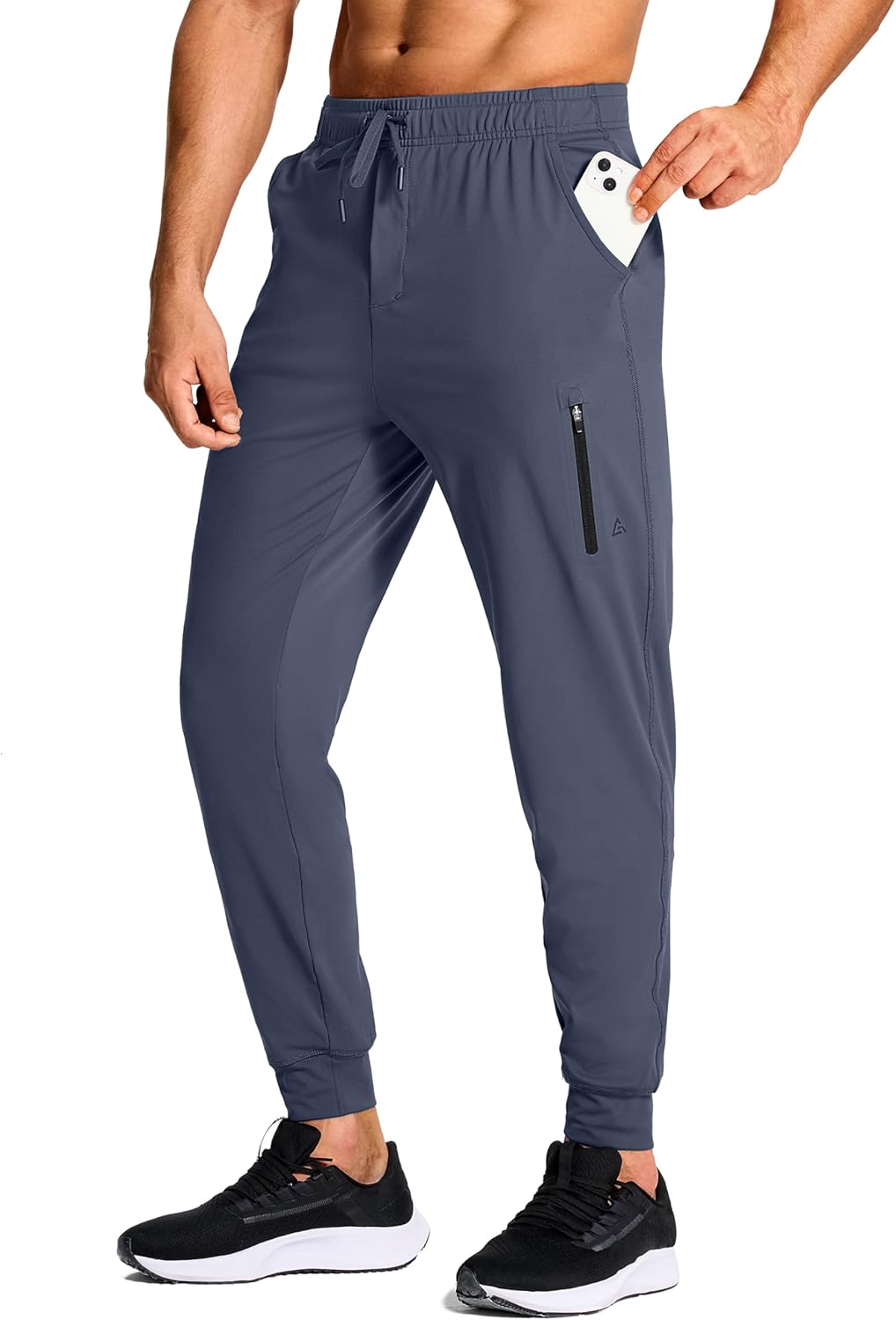 Men’s Athletic Joggers Stretch Sweatpants with Zipper Pockets Running Workout Gym Track Golf Pants for Men