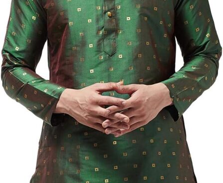 Sojanya (Since 1958 Men’S Silk Blend Printed Only Long Kurta