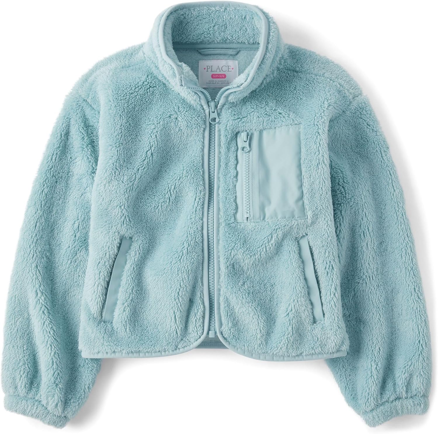 The Children’s Place girls Long Sleeve Sherpa Fleece Full Zip Jacket