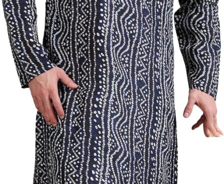 Filori Studio – Men’s Printed Festive Motifs Long Kurta (Kurta Only)