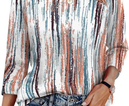 WIHOLL 3/4 Length Sleeve Womens Tops Summer Basic Business Casual Blouses 2025 Fashion