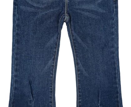 KIDSCOOL SPACE Girls Jeans,Raw Edge 3 Buttons Stretchy Bell-Bottom Denim Pants