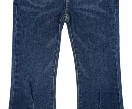 KIDSCOOL SPACE Girls Jeans,Raw Edge 3 Buttons Stretchy Bell-Bottom Denim Pants