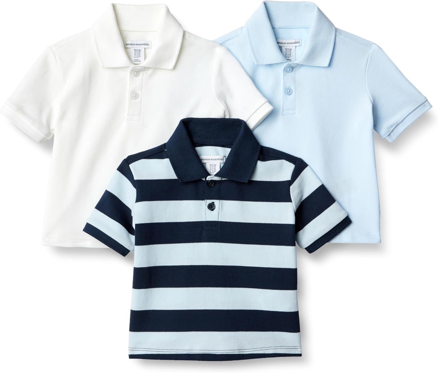 Amazon Essentials Boys Cotton Spandex Pique Polo Shirt