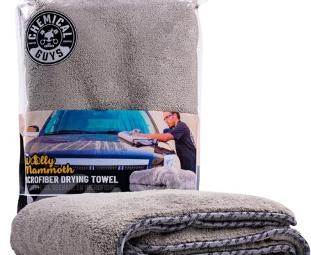 Chemical Guys Woolly Mammoth Large Microfiber Drying Towel – 36 x 25 Inch Gray, Ultra Plush Super Absorbent Car Drying Towel for Cars, Trucks, SUVs, Motorcycles, RVs, and Auto Detailing