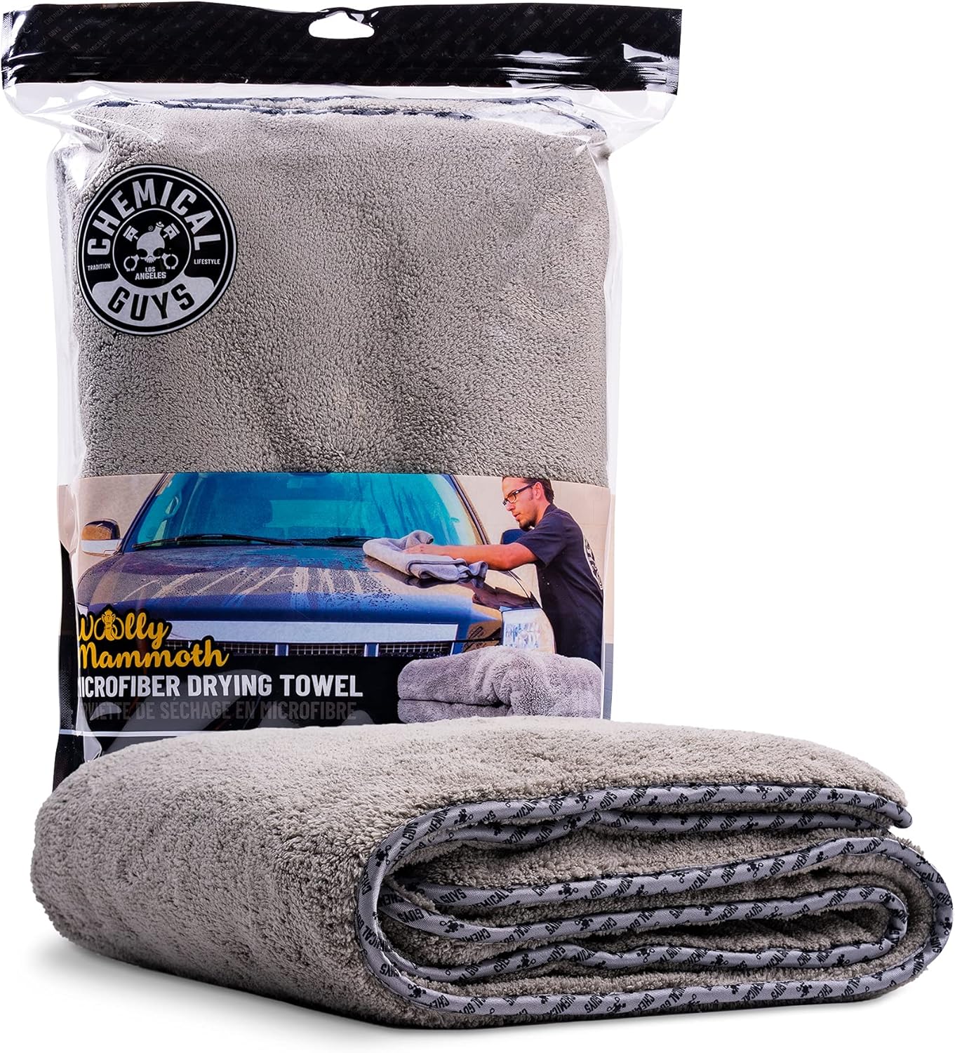 Chemical Guys Woolly Mammoth Large Microfiber Drying Towel – 36 x 25 Inch Gray, Ultra Plush Super Absorbent Car Drying Towel for Cars, Trucks, SUVs, Motorcycles, RVs, and Auto Detailing