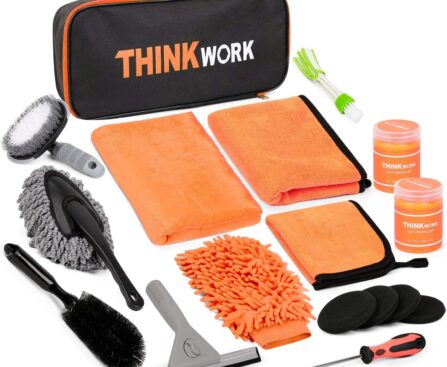 THINKWORK Car Cleaning Kit, Car Washing Kits for Vehicles, Car Detailing Kit Suitable for Small and Medium Vehicles Such As Cars, Trucks, Suvs(17pcs)
