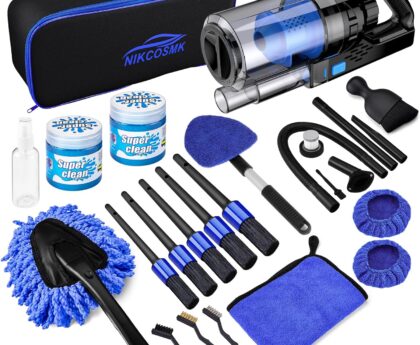 17pcs Car Detailing Kit Interior Cleaner, Car Interior Cleaning Kit with Handheld Car Vacuum, Car Detailing Brushes, Windshield Cleaning Tool, Car Cleaning Supplies, Car Accessories for Men, Women
