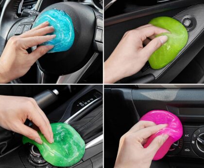 Car Cleaning Gels 4-Pack, Car Cleaning Putty Universal Auto Detailing Tools Car Interior Cleaner, Dust Cleaning Slime, Car Accessories Gift for Men & Women, Stocking Stuffers – 320g (2.8oz/pcs)