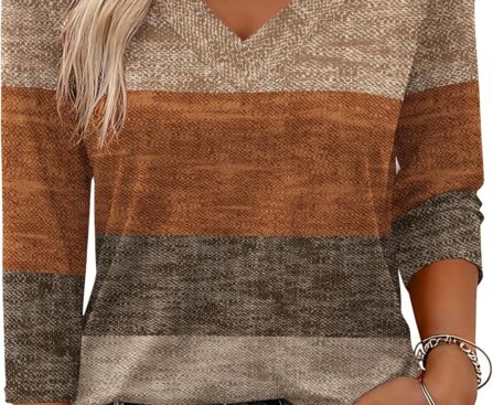 Zeagoo 3/4 Length Sleeve Womens Tops V Neck Shirt Dressy Casual Blouse Basic Tshirts 2025 Fashion Clothing S-2XL