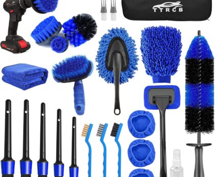 26Pcs Car Detailing Brush Set, Car Detailing Kit, Car Detailing Brushes, Car Cleaning Kit, Car Windshield Cleaning Tool, Professional Car Care kit – Car Wash Brush kit for Interior Exterior Wheels