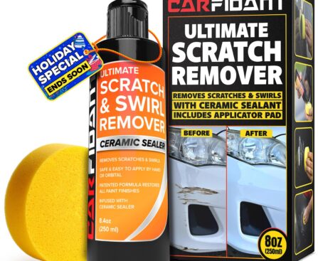 Carfidant Scratch Repair and Swirl Remover – Car Paint Scratch Remover & Restorer Kit with Buffer Pad – Polishing & Waxing Kits – Compound for Vehicles Paint Repair – 8.4 fl. Oz.