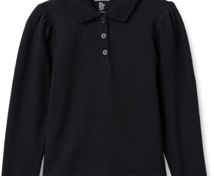 Amazon Essentials Girls Uniform Pique Long Sleeve Polo Shirt