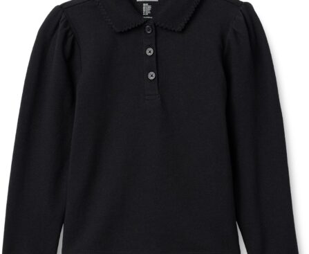 Amazon Essentials Girls Uniform Pique Long Sleeve Polo Shirt