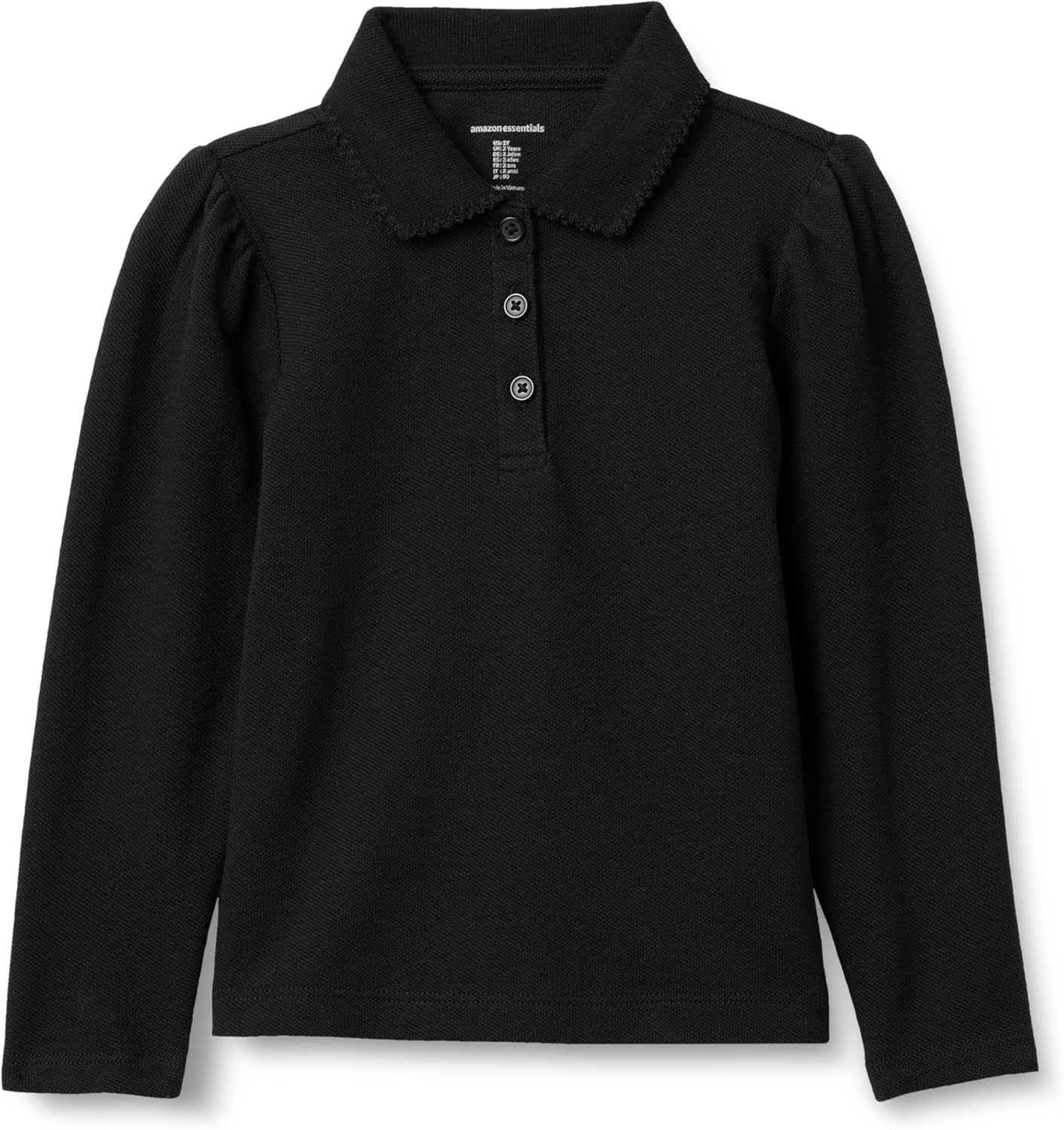 Amazon Essentials Girls Uniform Pique Long Sleeve Polo Shirt